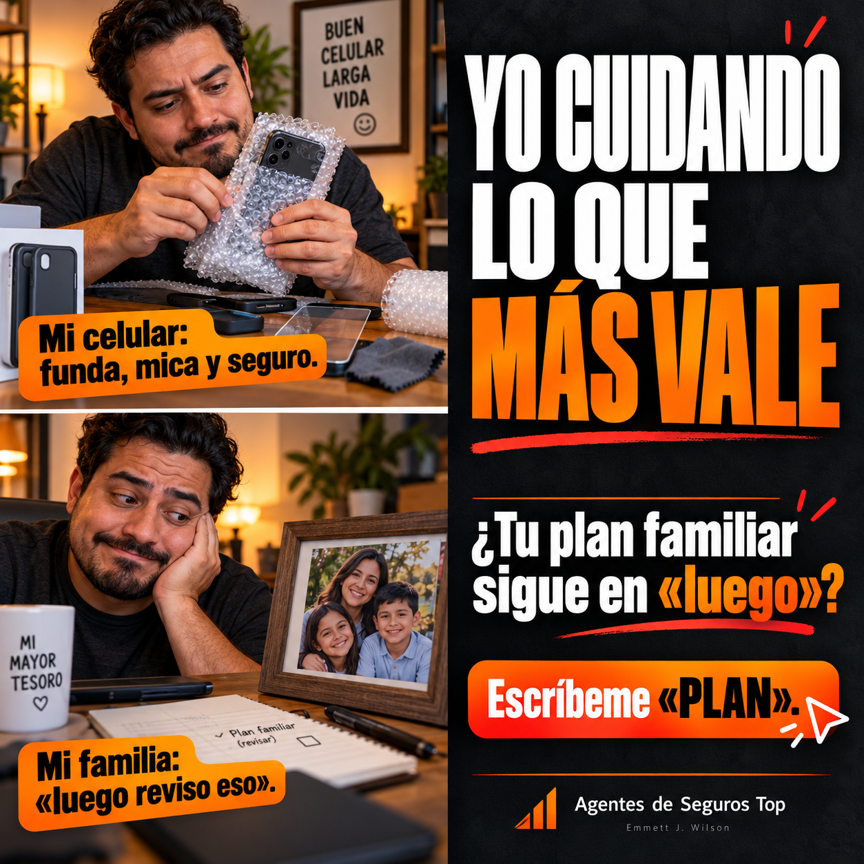 Meme sobre prioridades familiares